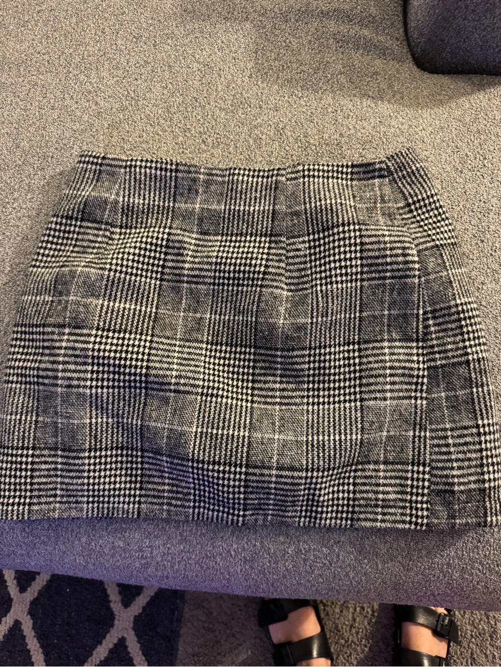 Forever 21 Black & White Plaid Pleated Mini Skirt